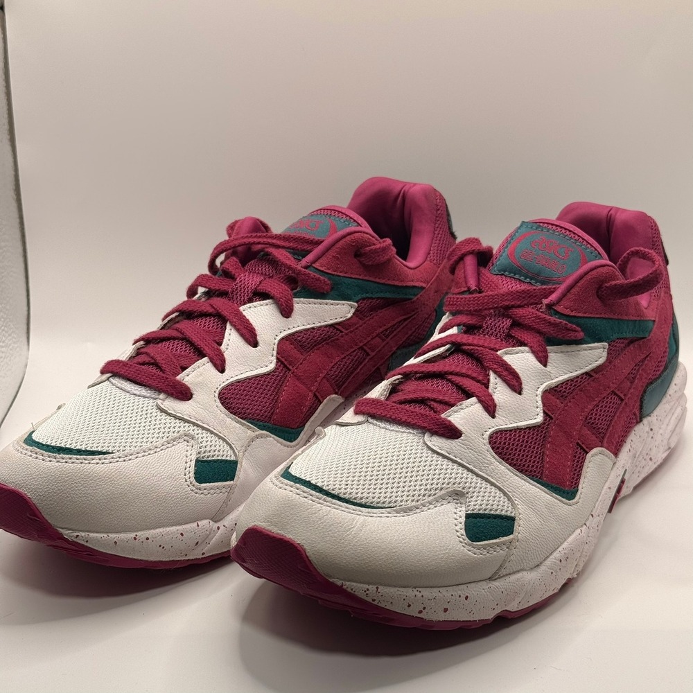 Asics Gel-Diablo Mens 11 Sneakers Burgundy White Teal Speckled F821017 FV